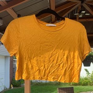 Active basic yellow crop top